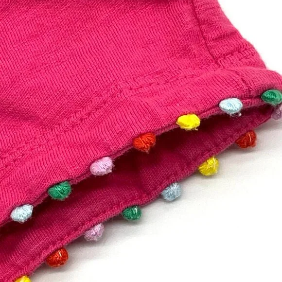 Bundle of 2 Mini Girls Boden Shorts. Chambray & Pink Pom Poms. Size 4 - Picture 3 of 4